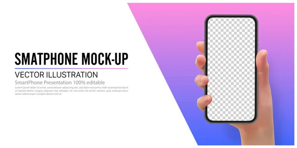 Realistic Smartphone Mockup Template Vector Format — Stock Vector
