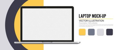 Realistic laptop mockup template in vector format