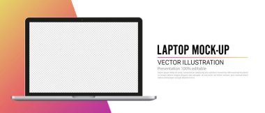 Realistic laptop mockup template in vector format
