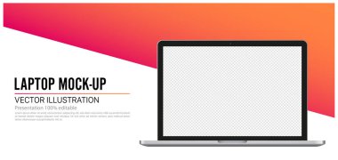 Realistic laptop mockup template in vector format