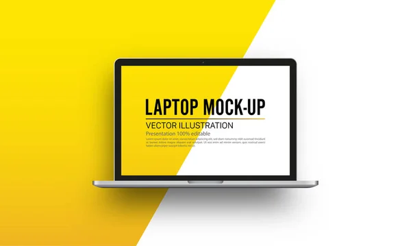 Realistic Laptop Mockup Template Vector Format — Stock vektor