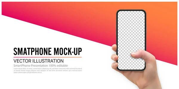 Realistic Smartphone Mockup Template Vector Format — Vetor de Stock