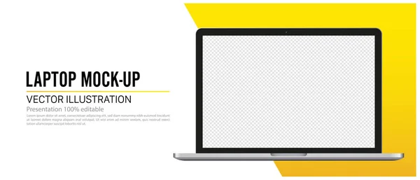 Realistic Laptop Mockup Template Vector Format — Stock vektor