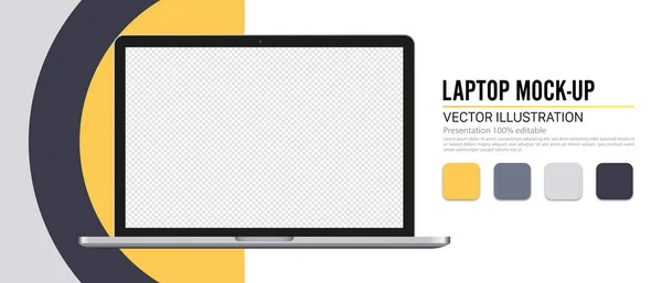 Realistic Laptop Mockup Template Vector Format — Stock Vector