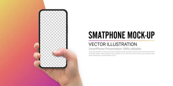 Realistic Smartphone Mockup Template Vector Format — Stock Vector