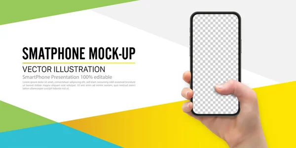 Realistic Smartphone Mockup Template Vector Format — Stock Vector