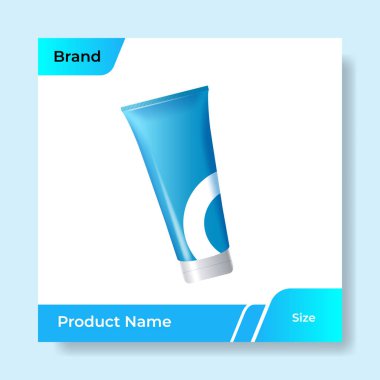 Geometrik kare sosyal medya afişi düzeni, reklamların ticari satış şablonu için arka plan ekran gradyan mavisi. vektör tasarımı