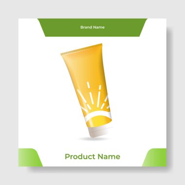 Geometrik kare sosyal medya afişi düzeni, reklam satış şablonu için yeşil renkte ürün arkaplan görüntüsü. vektör tasarımı