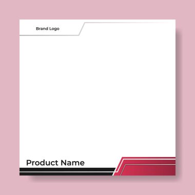 Geometrik kare sosyal medya afiş düzeni, reklam satış şablonu için ürün arkaplan arkaplan görüntüsü gradyan kırmızı renkte. vektör tasarımı