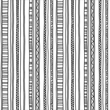 Kusursuz bir geçmişi var. Beyaz arka planda siyah dikey çizgiler izole edilmiş. Etnik süs. Tekstil, ambalaj kağıdı, döşeme ve ağ dokusu. 