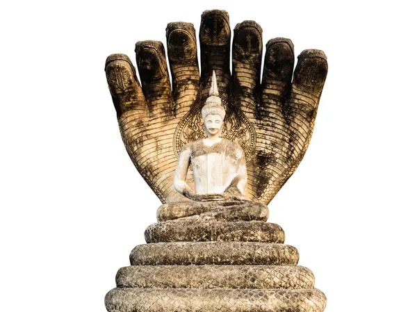 Gamla sju huvuden naga buddha — Stockfoto