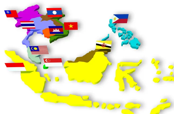 Veduta della Comunità economica dell'ASEAN — Foto Stock