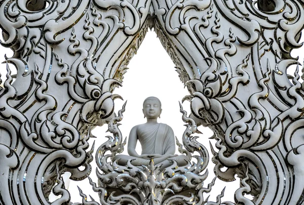 Estatua de Buda en Wat Rong Khun, provincia de Chiang Rai, Tailandia Imagen De Stock