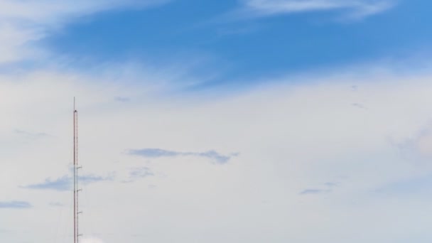 Communications Tower With Cloud Time Lapse — Stock Video