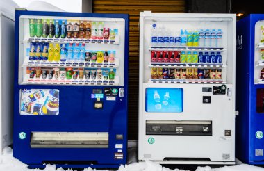Sapporo, Japonya - 08 Mart 2014: otomatik satış makinesi o