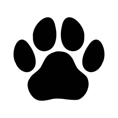 Köpek ya da kedi ayak izleri. İzole edilmiş vektör silueti