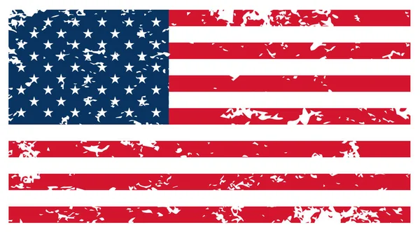Usaフラグ 元の色とプロポーション みすぼらしい旗ベクトルイラストEps — ストックベクタ