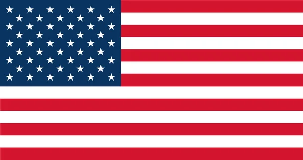 Bandiera Usa Colori Proporzioni Originali Illustrazione Vettoriale Degli Stati Uniti — Vettoriale Stock