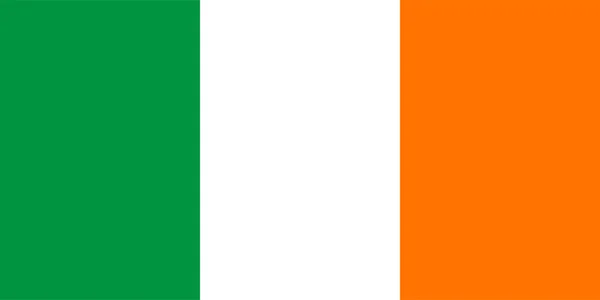 Ierse vlag - originele kleuren en verhoudingen. Vectorillustratie EPS 10. — Stockvector