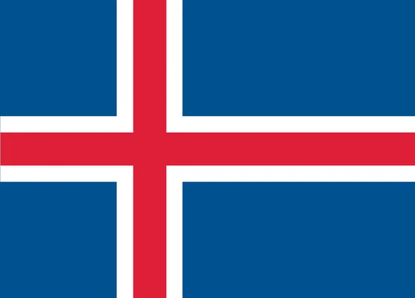 Bandera de iceland - colores y proporciones originales. Ilustración vectorial EPS 10. — Vector de stock