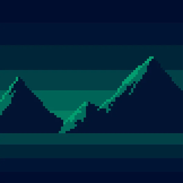 Pixel Arte Fondo Sin Costuras Ubicación Con Montañas Nevadas Por — Vector de stock