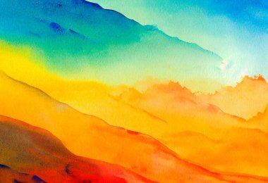 Su Boyası Arkaplanı. Soyut sanat el boyası,