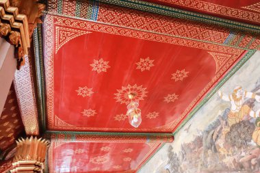 Wat phra kaew 'in iç çatısının içinde Zümrüt Buddha tapınağının eski tasarımı.