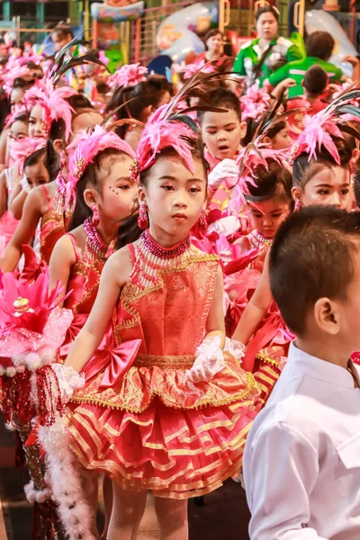 Samutsakorn Tailândia Dezembro 2019 Close Portrait Child Drum Mayer School — Fotografia de Stock