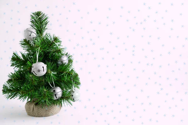 Christmas Tree Noel Balls White Background Copy Space — Stock Photo, Image