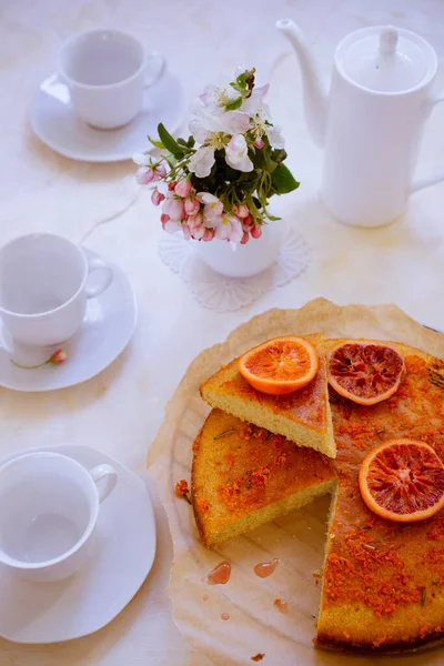 Słodkie Ciepłe Ciastka Wiosenne Urodziny Pyszne Śniadanie Dla Przyjaciół — Zdjęcie stockowe