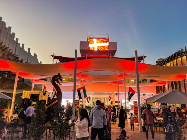 Dubai, Birleşik Arap Emirlikleri - 2 Aralık 2021: ExPO 2020 Dubai 'deki Danimarka pavyonu