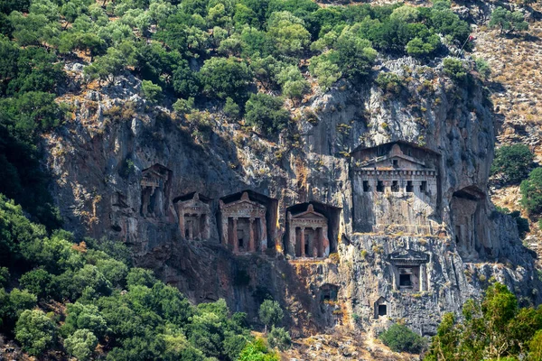 Lycian Tombs Dalyan Dalyan River Mugla Province Located Districts Marmaris — Stock Photo, Image