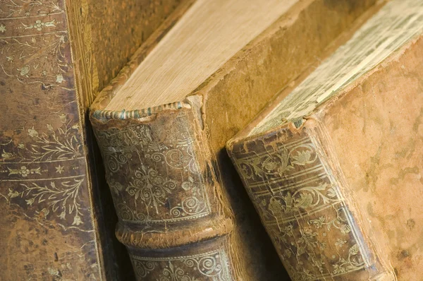 Three very old books — Stock Photo, Image