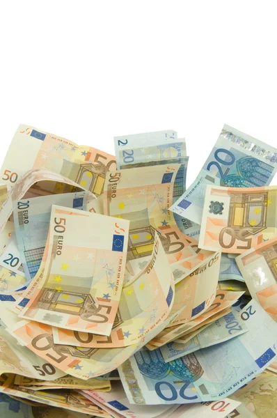 Ten twenty and fifty euros bills — Stock Photo, Image
