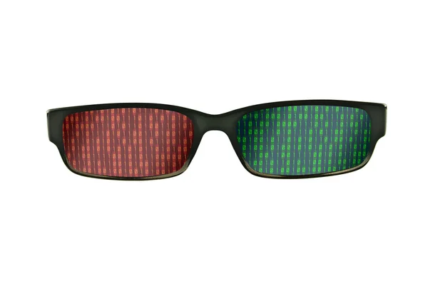 Binaire zwarte bril frame — Stockfoto