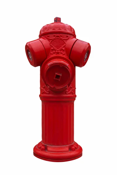 Červený Požární Hydrant Izolované Bílém Pozadí — Stock fotografie