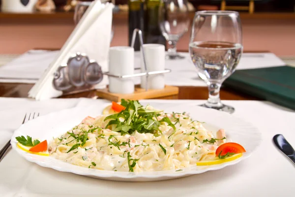 Salmon pasta — Stock Photo, Image