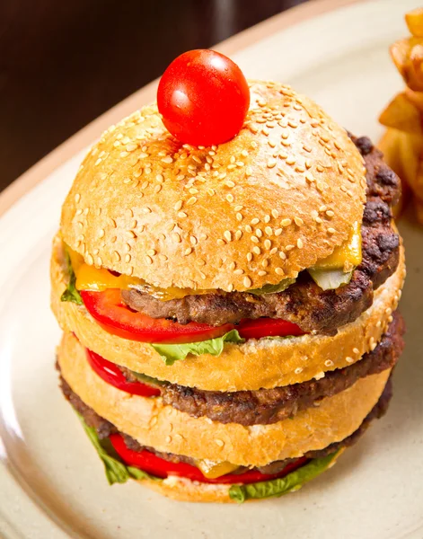 Огромный гамбургер — стоковое фото