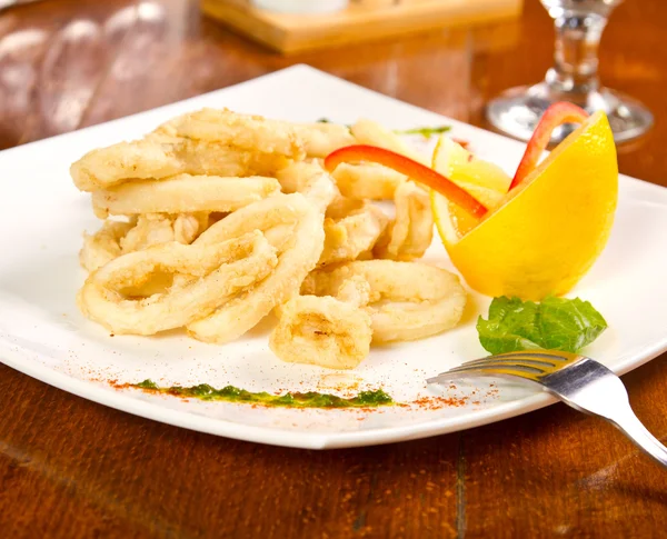 Fired calamari — Stock Photo, Image