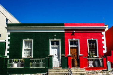 Bo-Kaap 'ın renkli sokakları Cape Town Güney Afrika' daki Cape Town 'da bir pelerin malay kolonisi.
