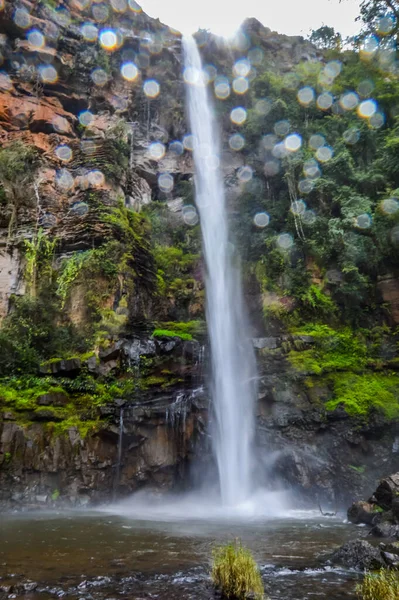 Piękne Ustronne Majestatyczne Lonecreek Lub Lone Creek Spada Wodospad Graskop — Zdjęcie stockowe