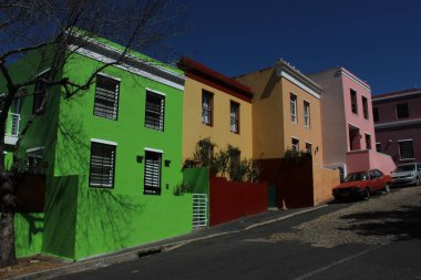 Bo-Kaap 'ın renkli sokakları Cape Town Güney Afrika' daki Cape Town 'da bir pelerin malay kolonisi.