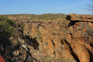 Afrika 'da Mpumalanga' daki Blyde Kanyonu 'ndaki Bourke' un Şans Çukuru 'nda kaya oluşumu