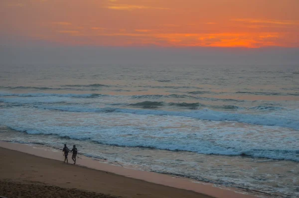 Hermoso Amanecer Colorido Playa Ballito Durban Sudáfrica — Foto de Stock