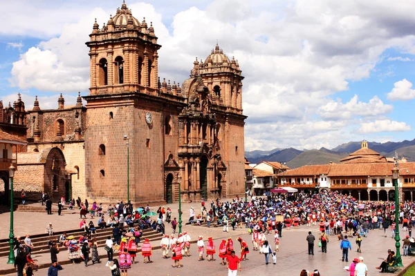 Festival activities at La Plaza de Armas in Cusco Peru Stock Photo