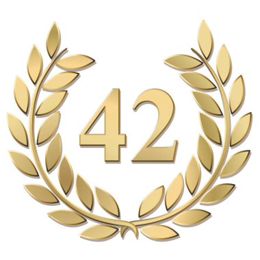 Beyaz arkaplanda izole edilmiş altın defne çelengi