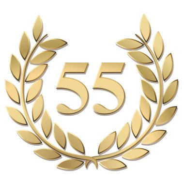 Beyaz arkaplanda izole edilmiş altın defne çelengi