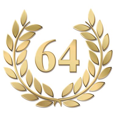 Beyaz arkaplanda izole edilmiş altın defne çelengi