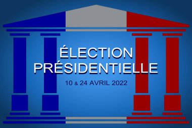 Fransa 'nın 2022 başkanlık seçimleri için metinli vektör 