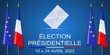 Fransa 'nın 2022 başkanlık seçimleri için metinli vektör 